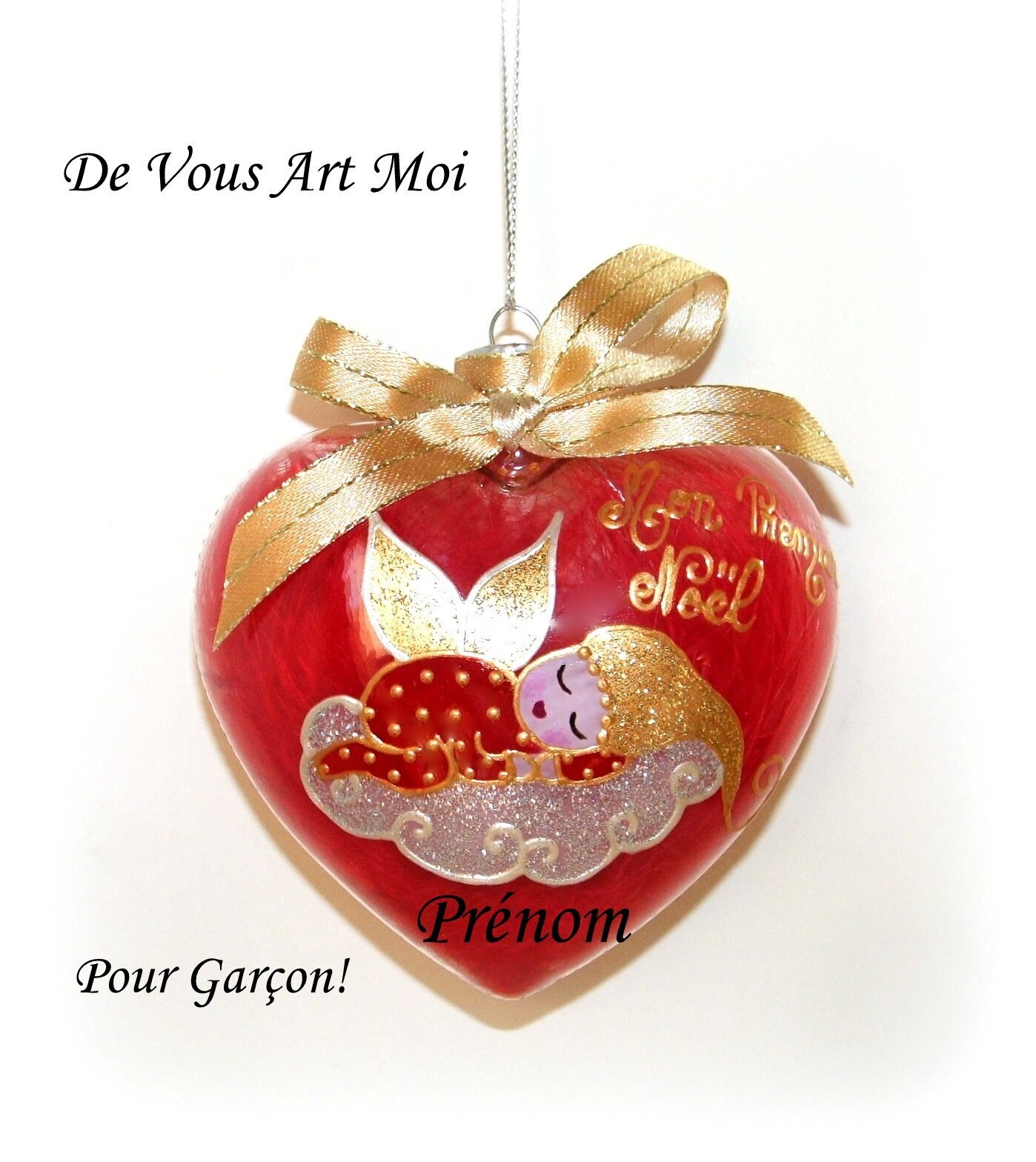 Boule Premier Noël Personnaliséeboule Noël Bébé Angefait