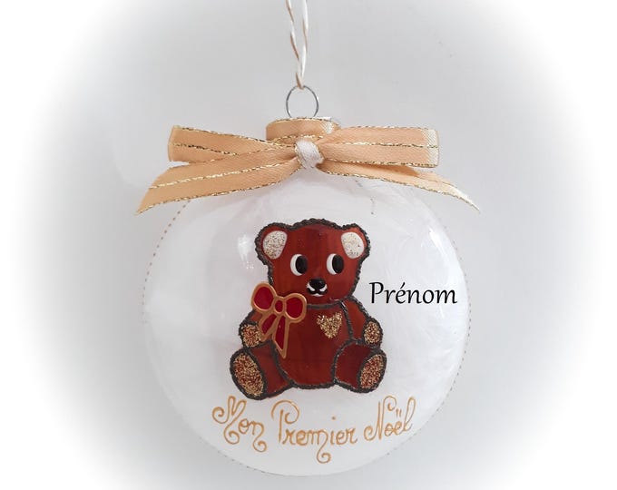 Boule Mon Premier Noël Personnalisée En Verre Boule Noël Personnalisée - Devousartmoi
