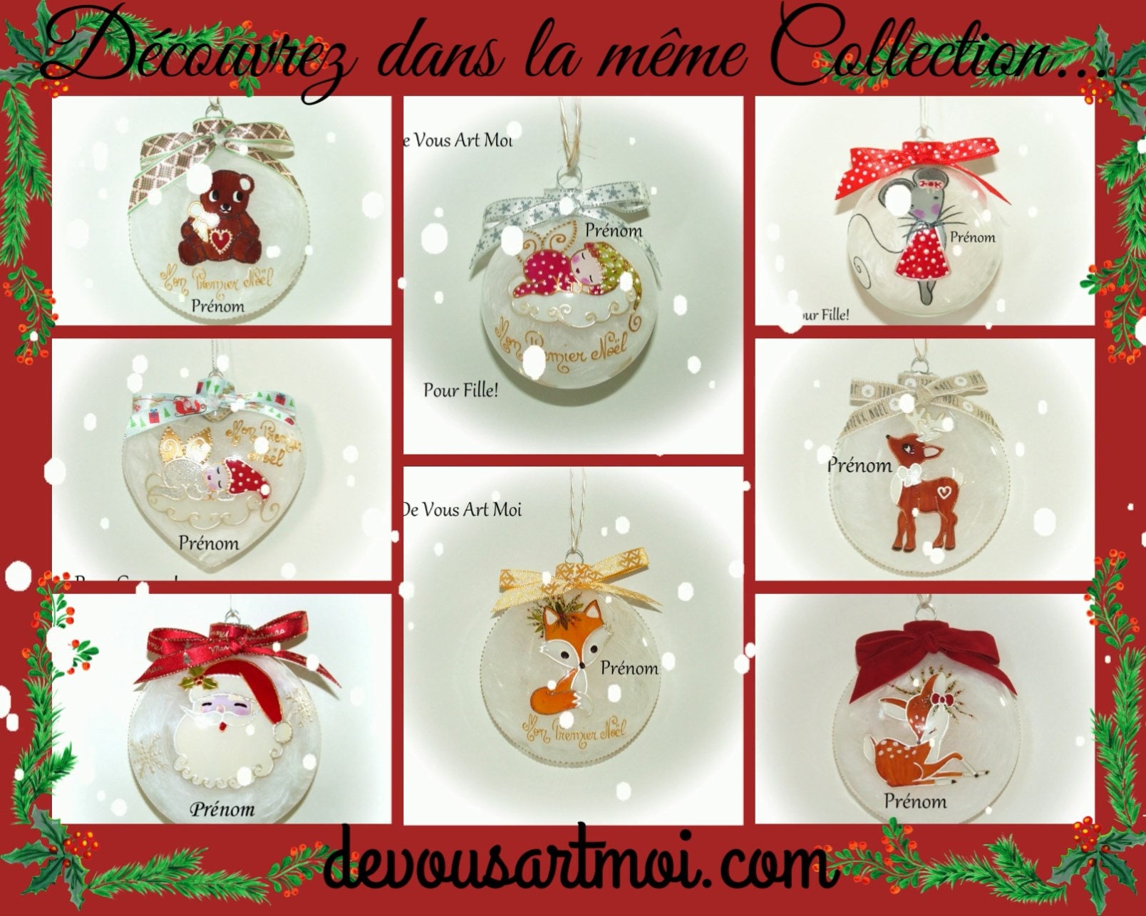Boule Mon Premier Noël Personnalisée En Verre Boule de noël premier noël prénom bébé personnalisée boule noël verre