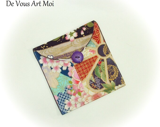 Petite pochette tissu trousse femme original fait main artisanal