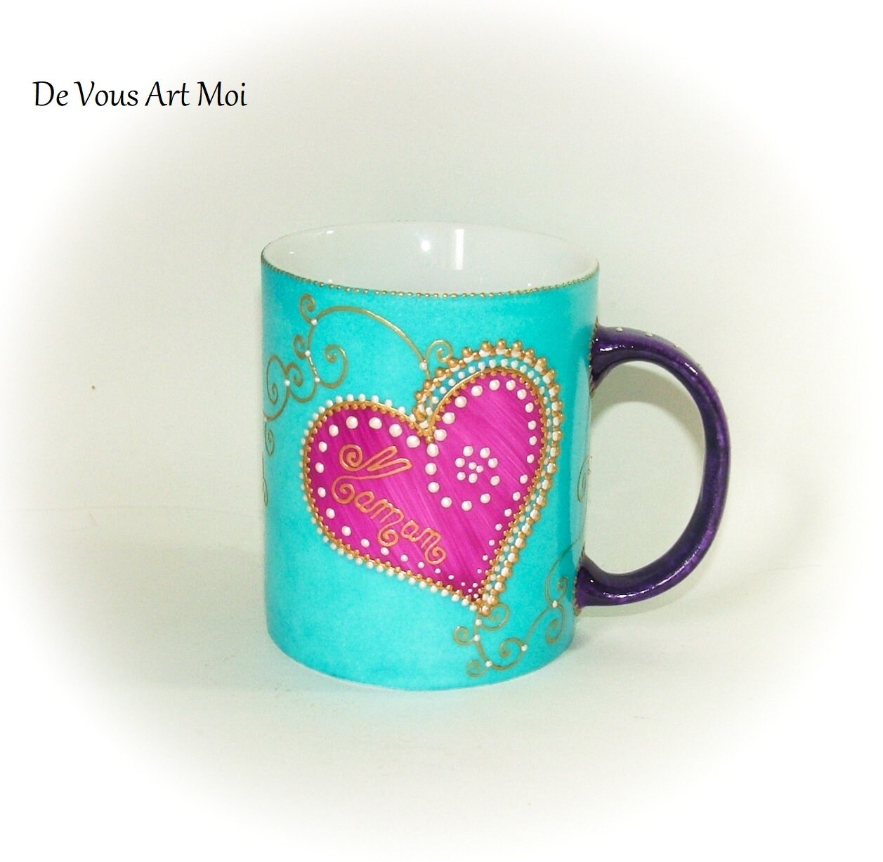 Mug Tasse Maman Céramique, Mug Coeur Porcelaine Colorée, Artisanal Fait Main