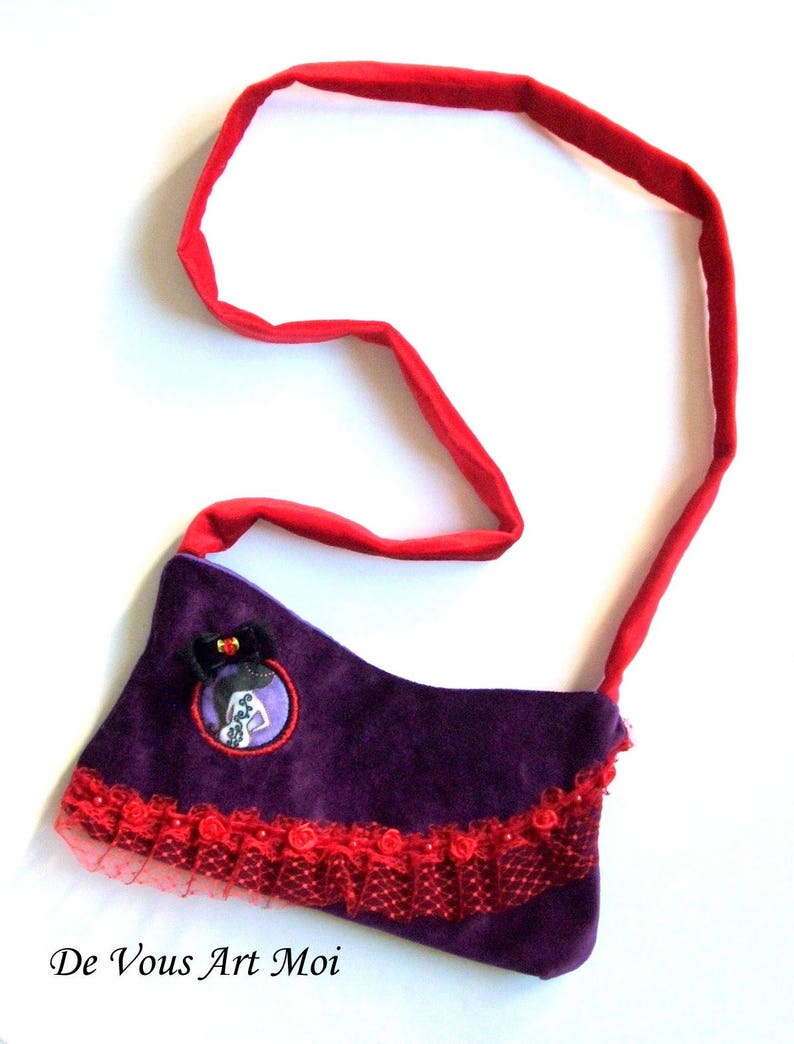 small strap cloth bag Besace velvet woman bag handmade handmade