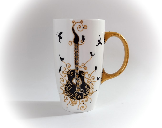 Mug tasse porcelaine céramique cadeau thème musique mug original grande contenance fait main artisanal