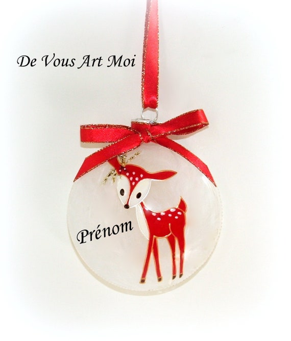 Personalized Fawn Christmas Ball Handmade Boy Boy Christmas Ball Hand Hand Hand Painted Hand