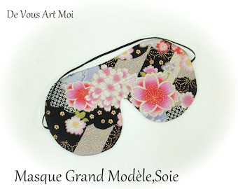 Masque yeux sommeil soie nuit tissus japonais,fait main artisanal