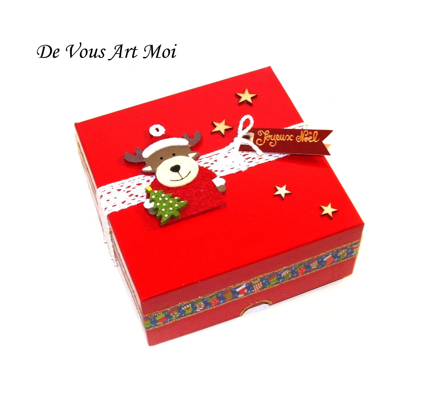 Décoration De Noël Renne En Porcelaine Bleue - Fait Main - Moderne - Fabriqué Au Royaume-Uni