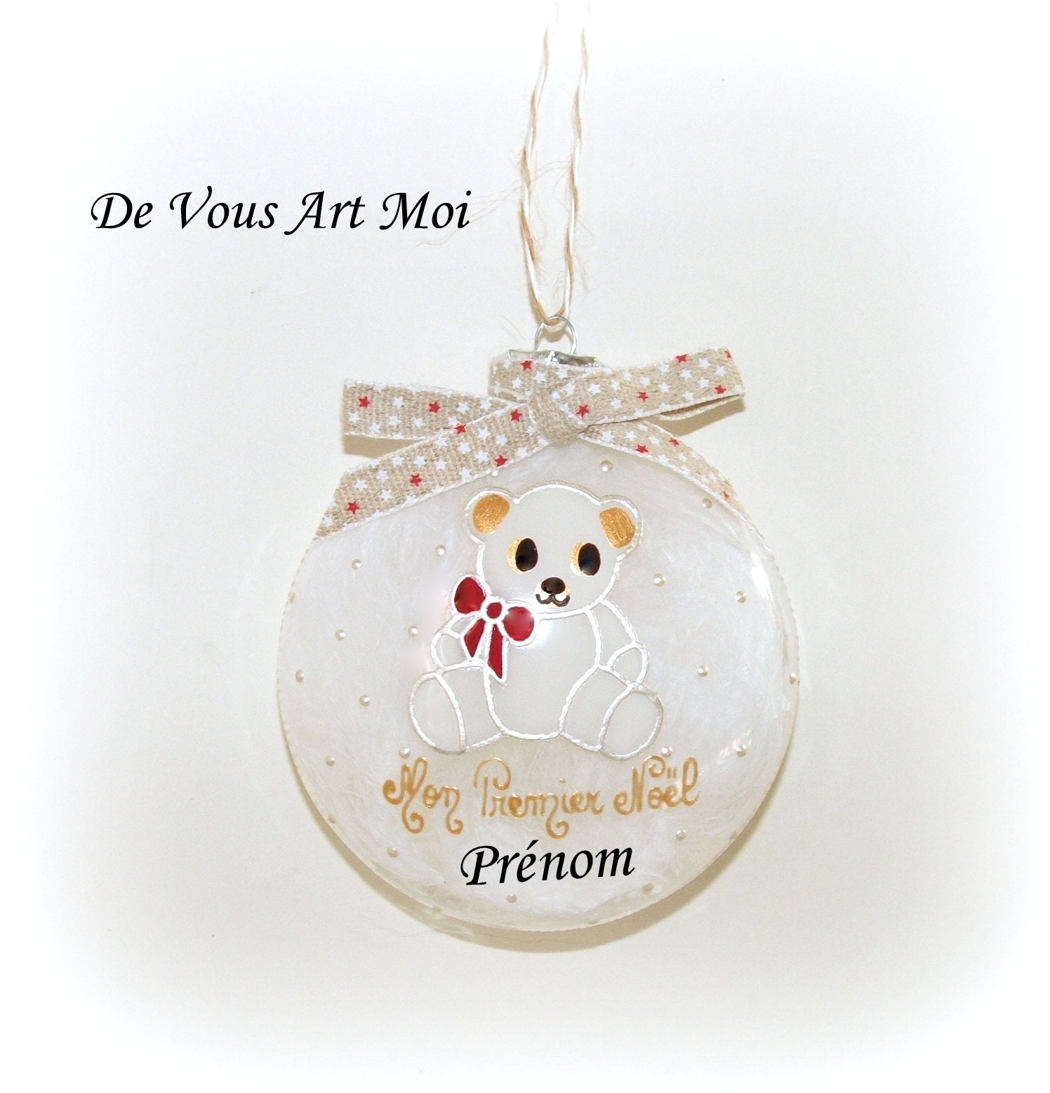 Boule Premier Noël Personnalisablegrosse Verre 10cmboule