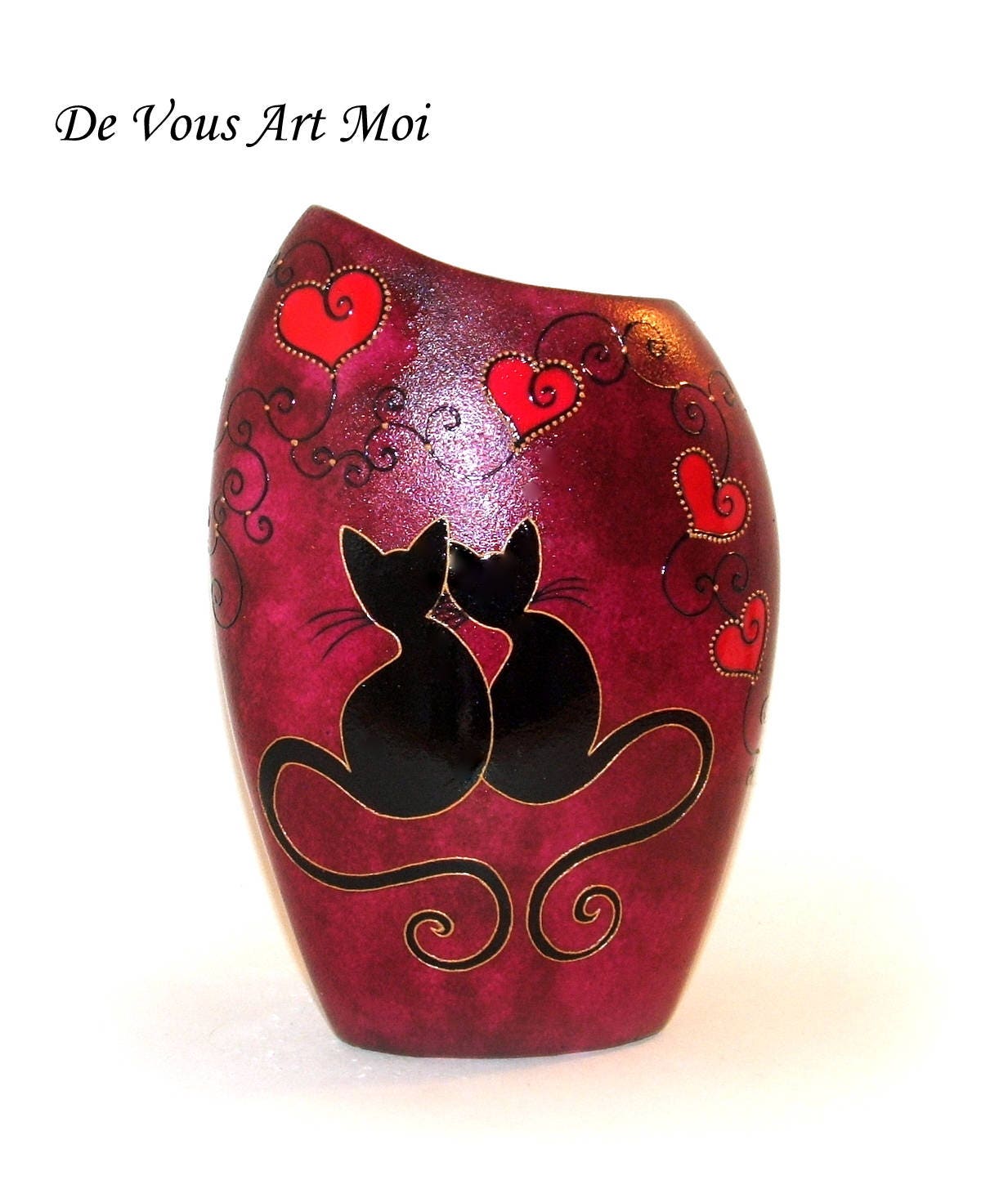 Vase Chat Porcelaine Couple De Chat Vase Fait Main Vase Moderne Peint A La Main Vase Decore Main Silhouette Chat Noir Cadeau Femme Couple Vase Chat Porcelaine Couple De Chat Vase Fait Main Vase Moderne Peint A La Main Vase Decore Main Silhouette Chat Noir Cadeau Femme Couple