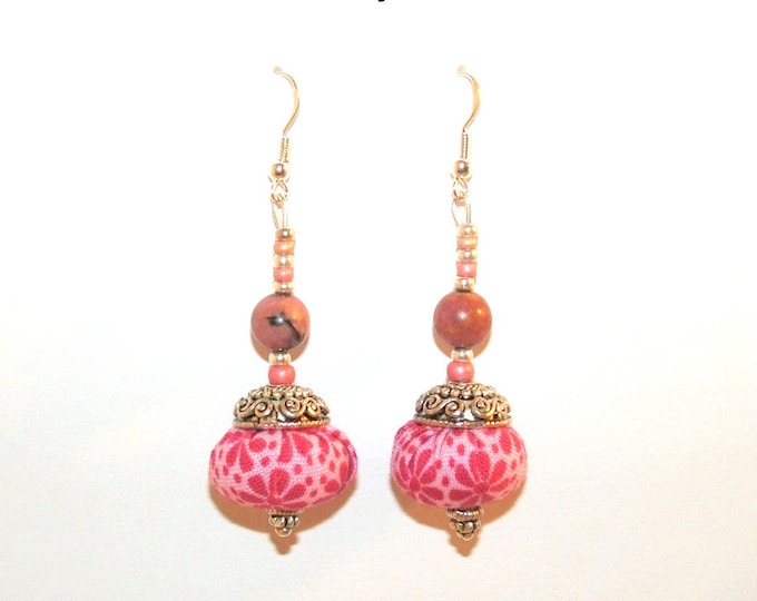 Boucles d'oreille originales argent,boucles d'oreille pierre gemmes,artisanal