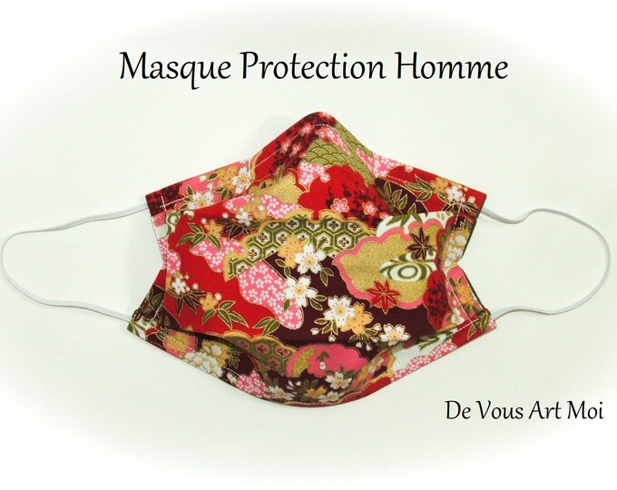 Masque Homme visage tissus,masque facial coton lavable,fait main artisanal