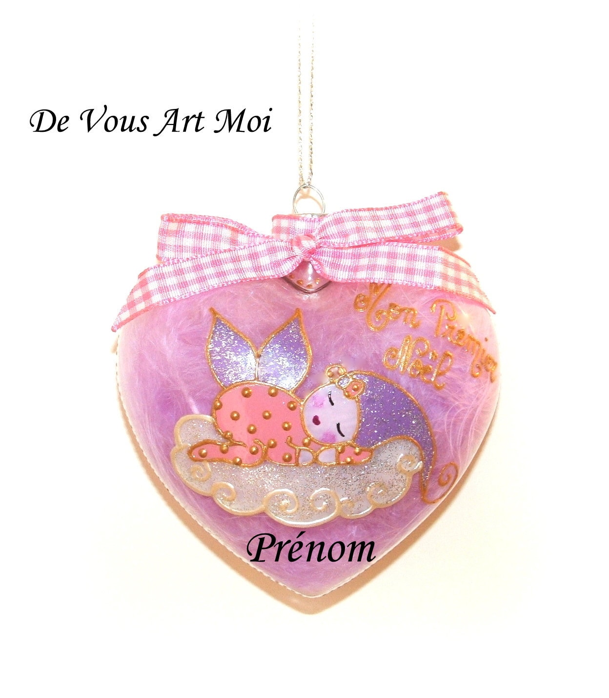 Boule Mon Premier Noëlpeinte Mainbébé Fée Ange Noëlprénom