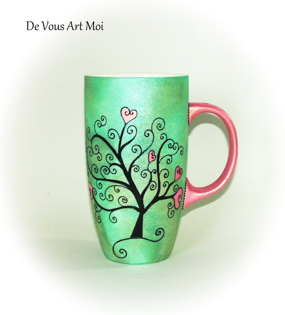 Mug Tasse Porcelaine Femme, Mug Original Grande Contenance, Fait Main Artisanal