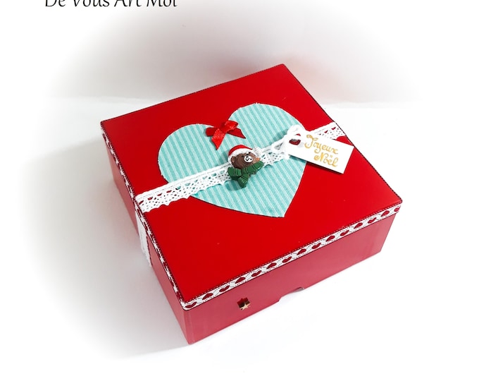 Coffret boite thème Noël boite cadeau originale veille de Noël fait main artisanale