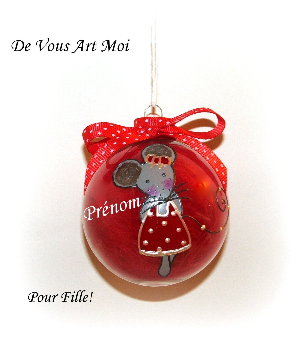 Boule De Noël Personnaliséefait Maindécoration Noël Pénom