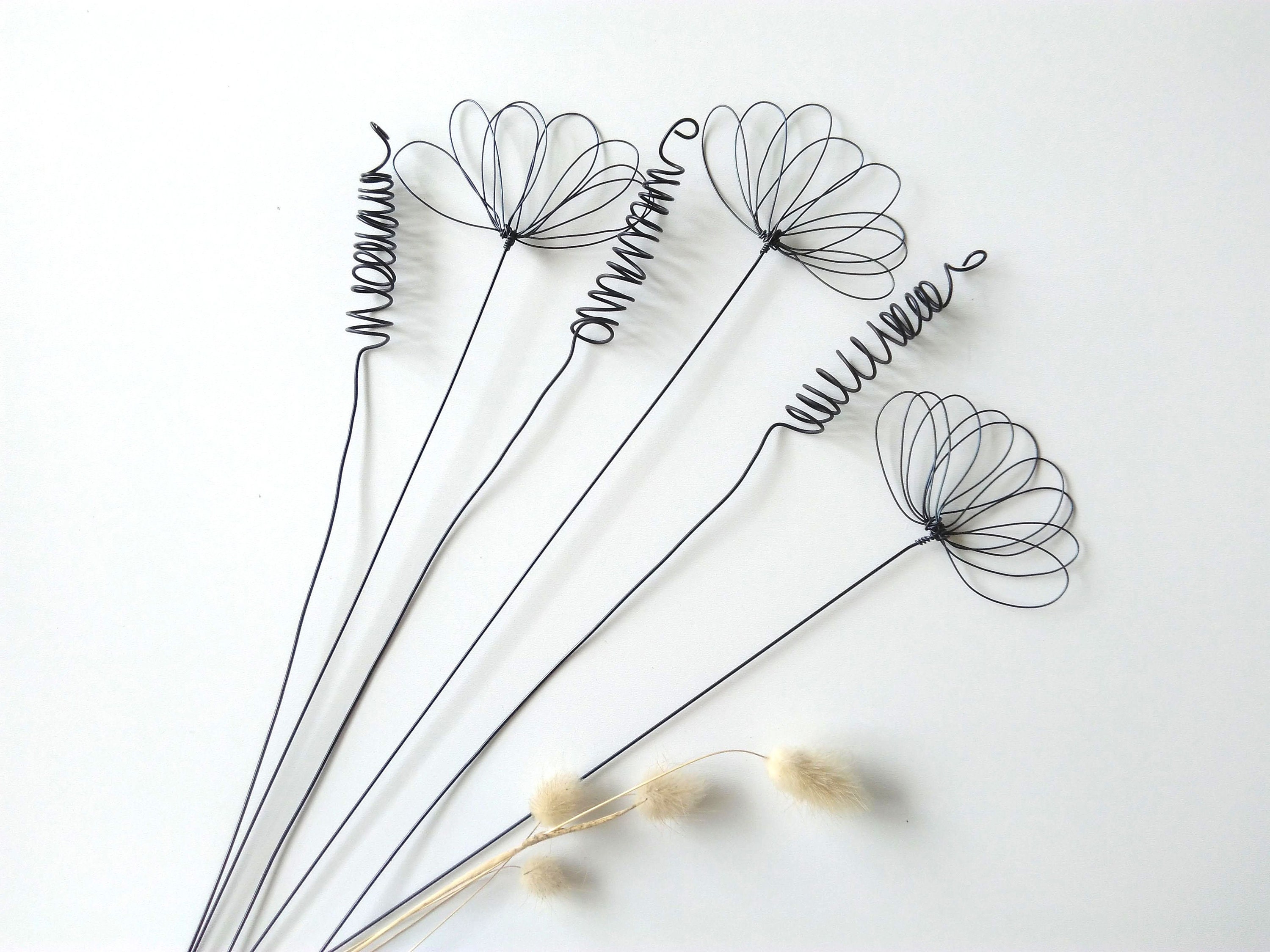 MQOALA Kit De Fleurs En Fil Chenille, 350 Pièces Pour Bricolage, 4 Couleurs, Avec Perles Décoratives, Ruban De Fleuriste, Fil Floral Et Instructions –DIY Cure Pipe (Bleu