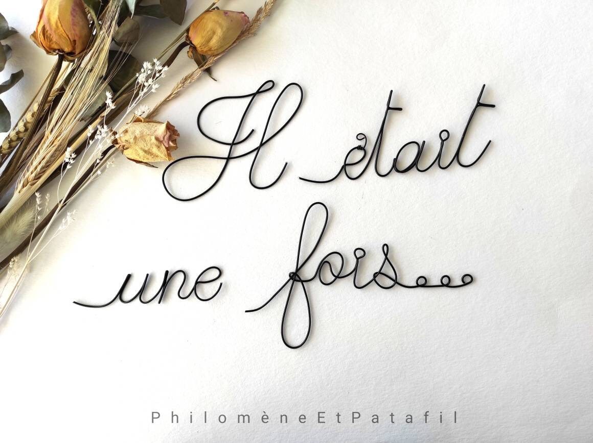 Phrase Personnalisable en Fil de Fer, Décoration Murale Chambre, Il Était Une Fois Toi& Moi