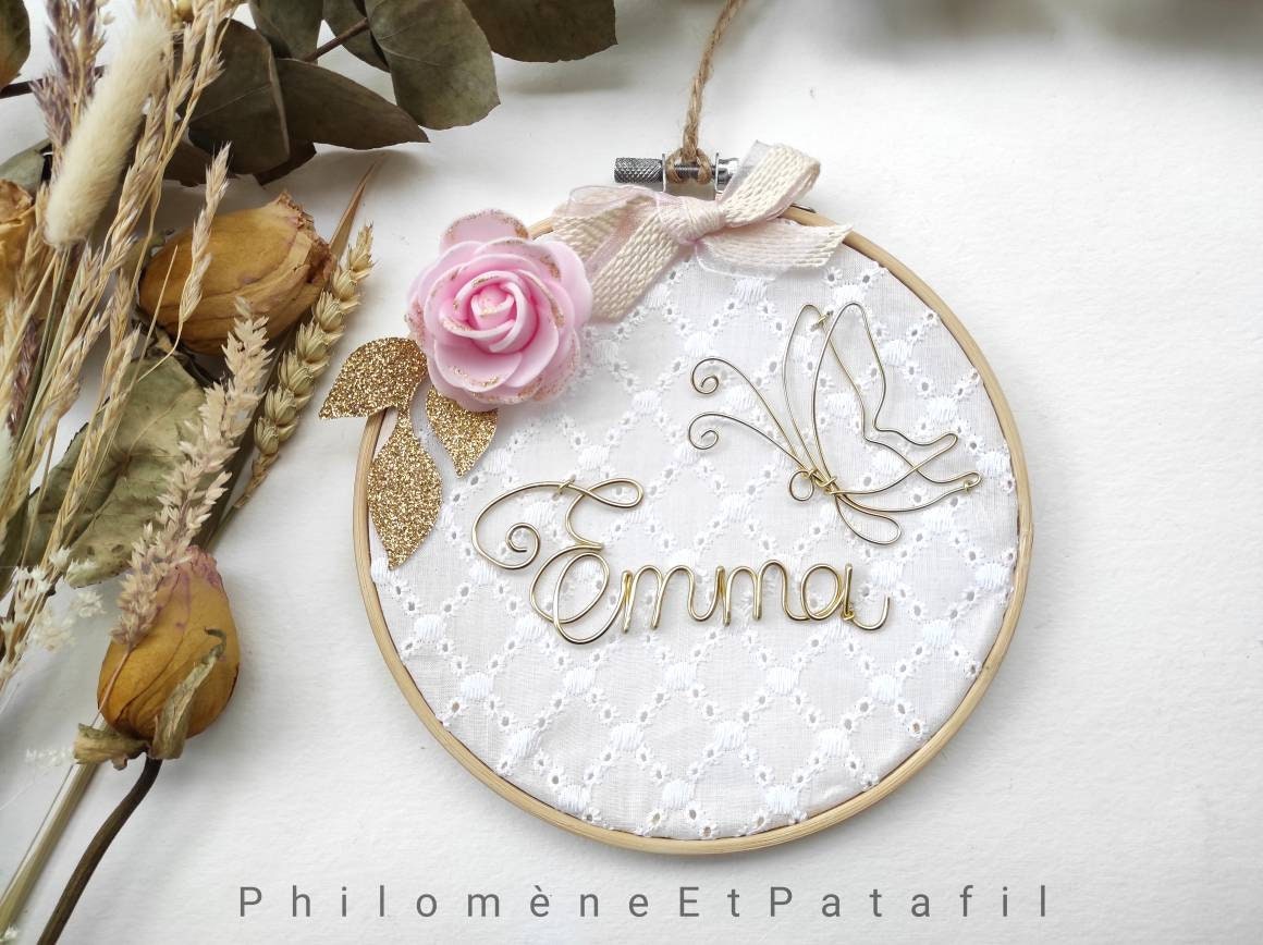 Prénom Fil de Fer Personnalisable, Couronne Prénom Or