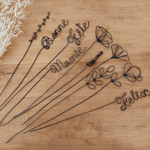 Wire flowers, bouquet of personalized wire flowers, wire table decoration, personalized wire first names. image 5