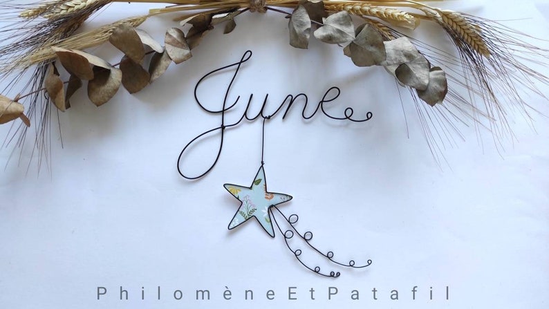 Customizable wire first name Shooting Star wall decoration for children's room image 5