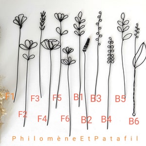 Wire flowers, bouquet of personalized wire flowers, wire table decoration, personalized wire first names. image 9