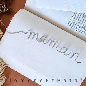 Customizable first name bookmark in wire, heart, book accessory, Mother's Day gift, grandmothers, mistress... image 10