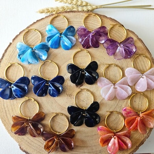 VICTOIRE MAXI earrings - flower petal hoops