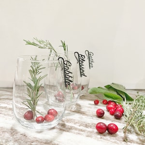 Files for Thanksgiving Glass Marker - Wine Charm - Drink Tags Cocktail Champagne Charms Drink Label Glass Charm Acrylic Place Name