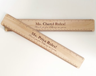 File righello - SVG, File laser Glowforge, Apprezzamento dell'insegnante, Regalo scolastico, righello da 12 pollici (Aggiunti righelli da 6 pollici, opzioni di incisione o punteggio)