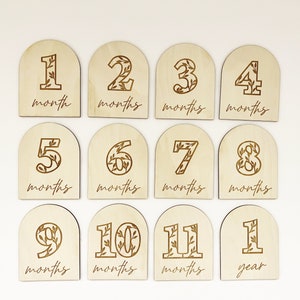 Maandelijkse Baby mijlpalen SVG koepel met standaard - Fotomarkeringen - Digitaal gesneden bestand - Glowforge Cricut Shilouette - SVG-bestand - Lasersnijden