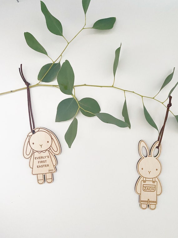 Easter Basket Tags File | Bunny Name Tag | Custom Easter Tags | Personalized Easter Tag | Egg Basket Tag | Glowforge File