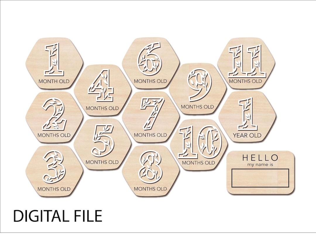 3D Monthly Baby Milestones SVG Leaves - Photo Markers - Digital Cut ...