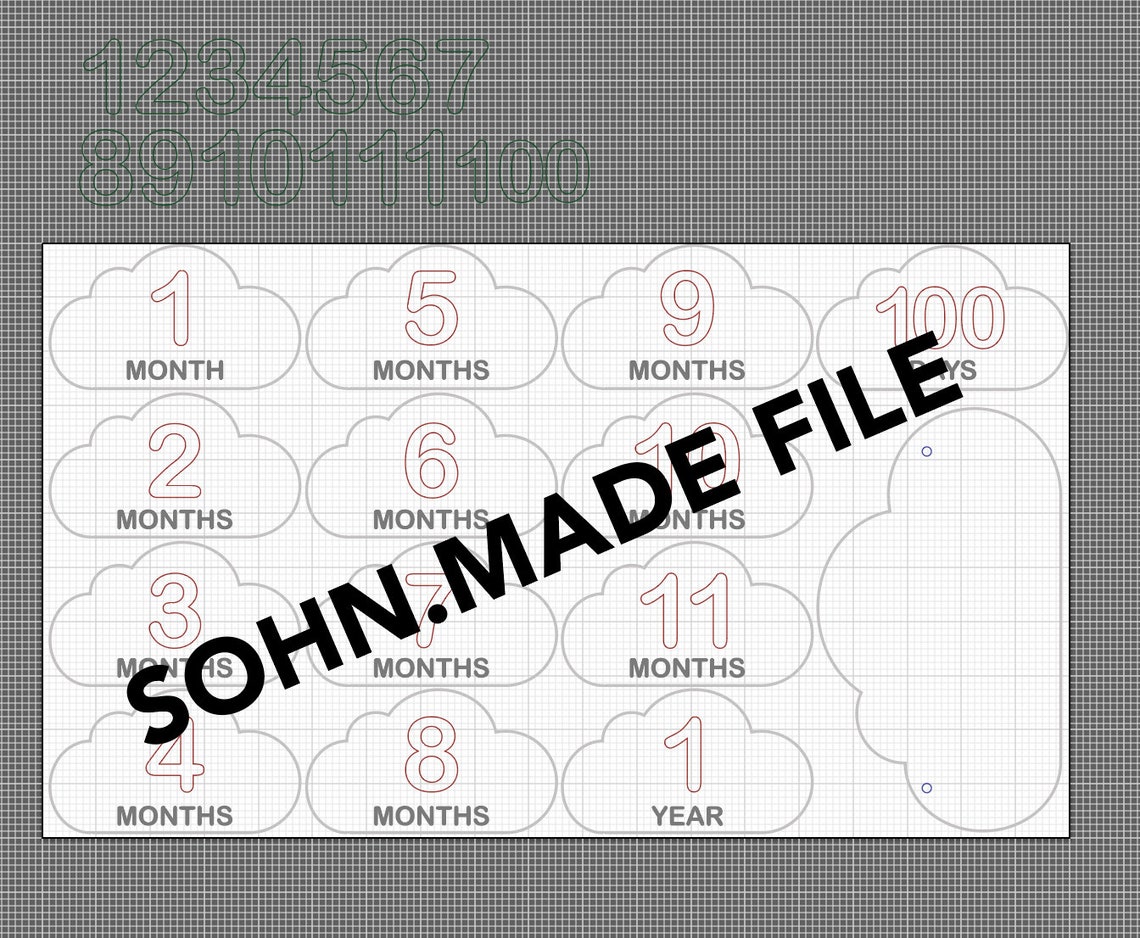 File - Monthly Cloud Baby Milestones SVG - Photo Markers - Digital Cut ...