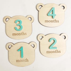 Datei - Monatliche Bär Baby Meilensteine SVG - Photo Markers - Digital Cut File - Glowforge Cricut Shilouette - SVG Datei - Laser Cuts
