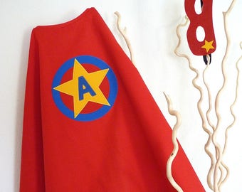 Personalized superhero costume, PERSONALIZED superhero red cape, red superhero costume, first name superhero cape