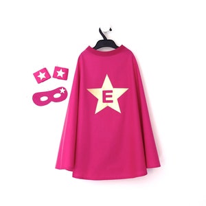 Pink superheroine cape, superhero costume, child costume, fuchsia pink cotton cape