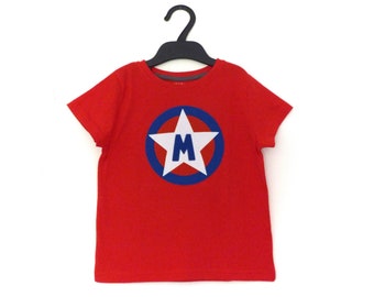 Personalized red Superhero t-shirt, superhero t-shirt, superhero