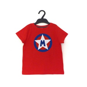 Camiseta de superhéroe roja personalizada, camiseta de superhéroe, superhéroe