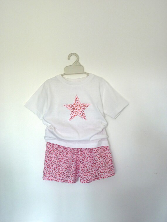 Girl Pyjamas Summer Pajamas Pyjashort Pajamas Flower Child Etsy Hong Kong