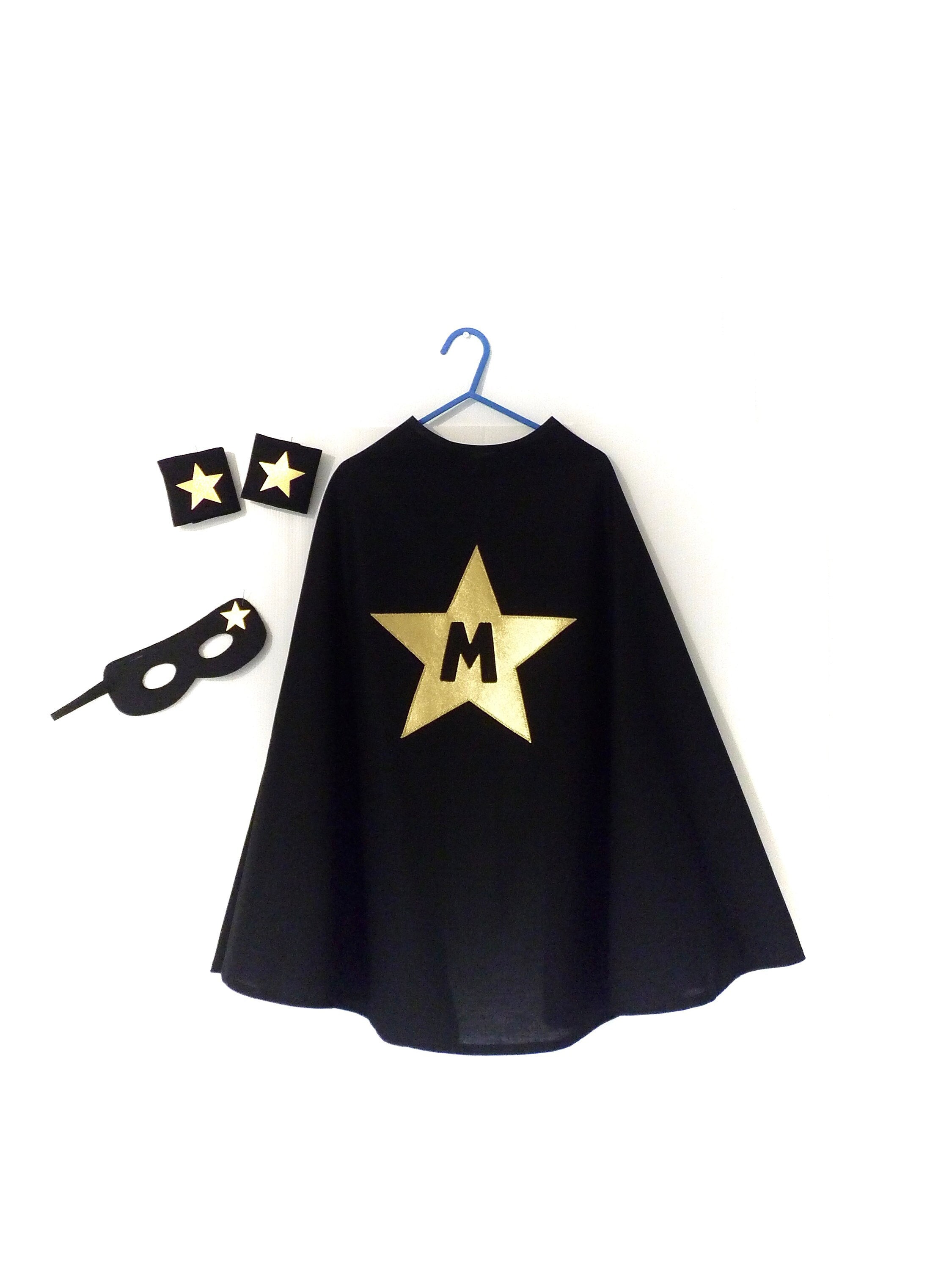 Mantello E Mascherina Da Supereroe Per Bambini: Lungo 90 Cm, Set 2 Pezzi Giallo, Costume Superman - 5