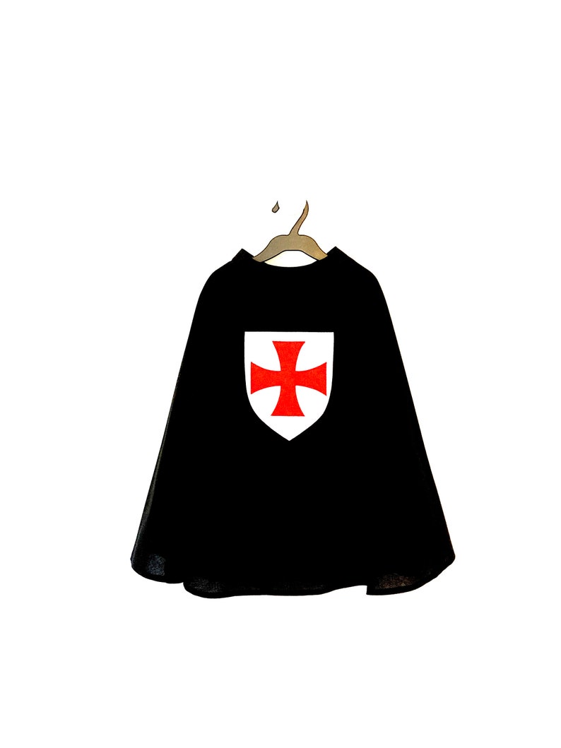 Déguisement de chevalier, cape de chevalier, cape noire chevalier, déguisement enfant, cape avec blason, cape pour enfant, lafeebrochette image 3