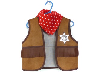 Sheriff costume, cowboy, sheriff vest, cowboy vest, western vest, suede cowboy vest, western costume, child costume