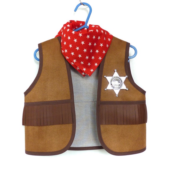 Sheriff costume, cowboy, sheriff vest, cowboy vest, western vest, suede cowboy vest, western costume, child costume