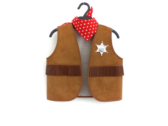 thumbnail image 2 of Zac's Alter Ego Fancy Dress Cowboy Kit - Vest, Sheriff Badge, Flask, Neckerchief, Holster 2 of 5
