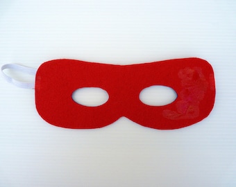 Masque de super héros en feutrine rouge