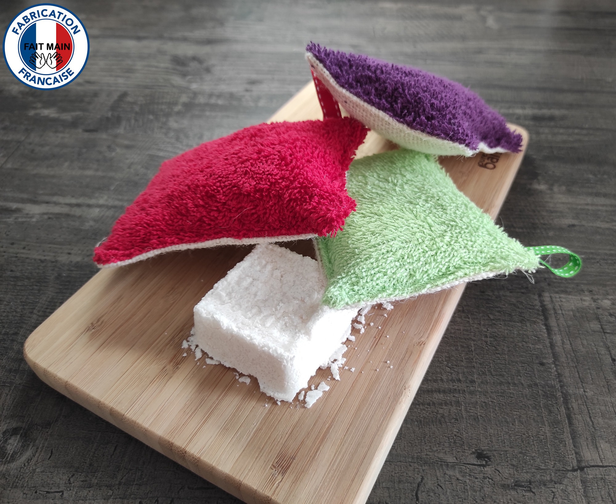 Pack Vaisselle Zéro Déchet | 2 Éponges + Produit Solide Bio et Vegan