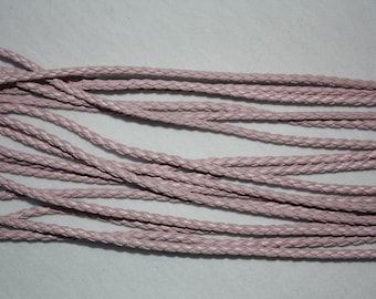 1 collier accessoire cordon simili cuir tressé couleur rose ou vert