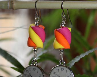 Sweet clock earrings