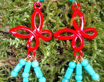 Butterfly red Butterfly earrings