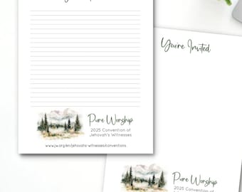 2025 Pure Worship Convention Invitation Stationery - Mountains and Forests Design