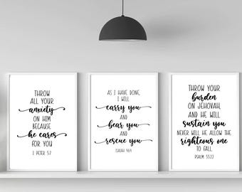 Black and White Scriptures - Printable Wall Art and Cards - Bundle 1